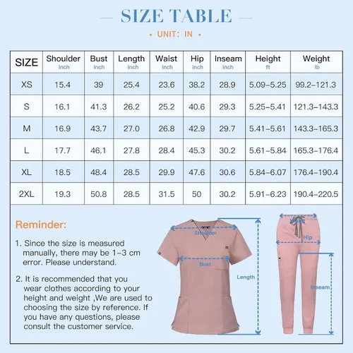Vista 7 de niaahinn Conjunto de uniforme médico para mujer con cuello en V clásico y pantalones deportivos de yoga, uniforme médico de enfermería