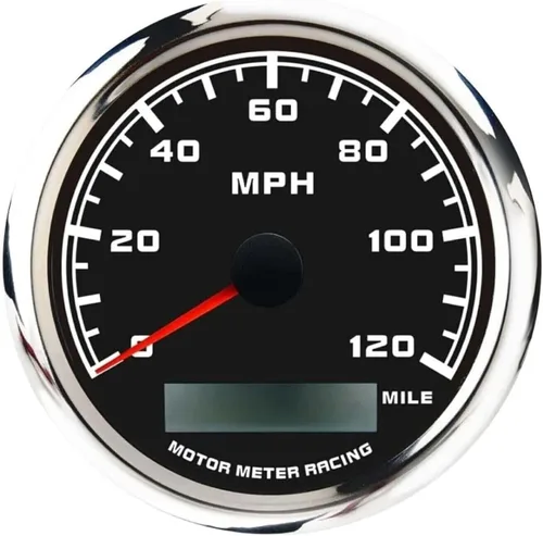 Vista 18 de MOTOR METER RACING W PRO 85mm 3-3/8" 2 en 1 Velocímetro GPS Tacómetro Odómetro Digital Kilometraje y Medidor de Viaje con Señal de Giro y Luz Alta