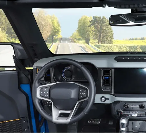 Vista 5 de Jimen Compatible con Ford Bronco 2021-2023, 4 piezas de cubierta de botón de ajuste de ventilación de aire de consola central (azul)