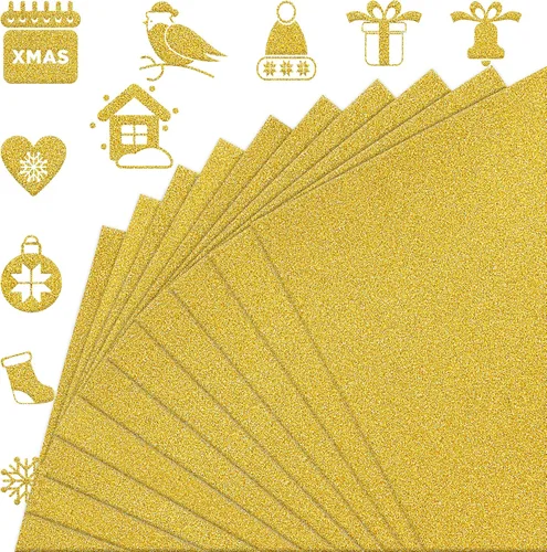 Vista 20 de FEILIBAY 20 hojas de papel de cartulina negra con purpurina, tamaño A4, para manualidades, decoraciones de cumpleaños y bodas, caja de regalo