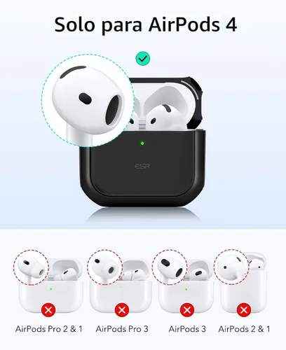 Vista 2 de ESR Funda para AirPods 4, Compatible con Funda de AirPods de 4ª Generación (2024) (USB-C), Compatible con MagSafe, Cubierta de Protección contra
