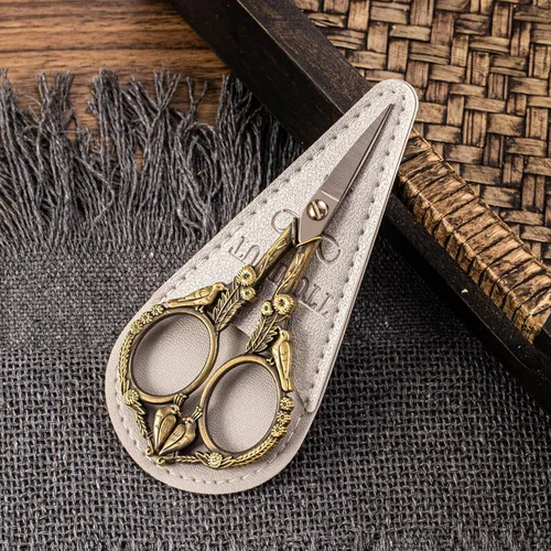 Vista 6 de Tijeras de bordado, pequeñas tijeras de coser puntiagudas para punto de cruz, corte de bordado, costura, artesanía, trabajo de arte, herramienta