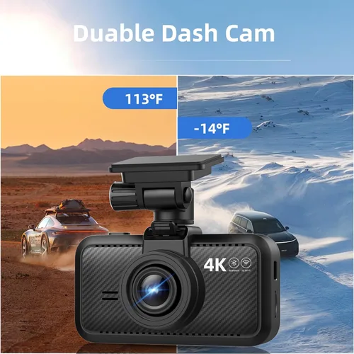 Vista 7 de Miofive - Cámara para auto de 4K de resolución, WiFi, Bluetooth, cámara de tablero con GPS, pantalla IPS de 3 pulgadas, visión nocturna, grabación