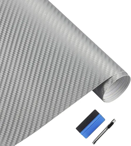 Vista 20 de LZLRUN Envoltura de vinilo de fibra de carbono 5D - Calificada para uso al aire libre y en automóviles - 1 pie x 5 pies Incluye espátula y aplicador