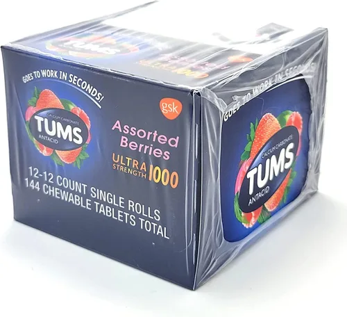 Vista 3 de TUMS - Tabletas masticables antiácidas ultra fuertes, bayas variadas (12 pk. - 12 unidades cada una)