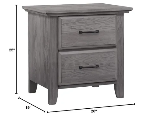 Vista 5 de Soho Baby Chandler Premium - Mesita de noche con 2 cajones, color gris grafito