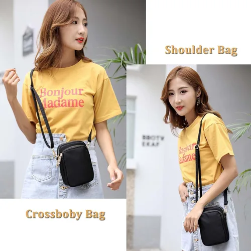 Vista 8 de WITERY Bolso cruzado de nailon impermeable para teléfono celular, monedero para teléfono inteligente para mujer