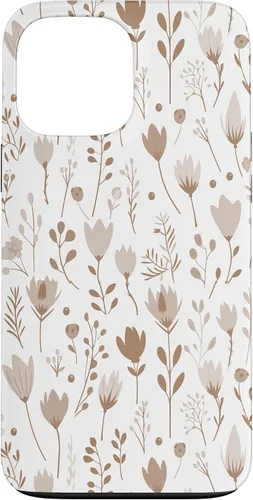 Vista 24 de Floral Flowers Wildflowers Garden Botanical Love Beige White Case for iPhone 16