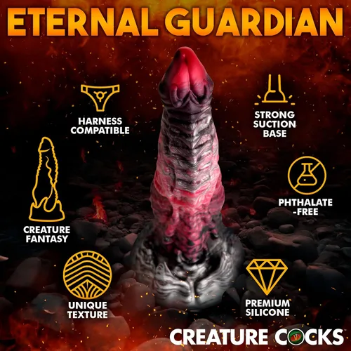 Vista 5 de CREATURE COCKS Hades - Consolador de silicona para hombres, mujeres y parejas. Consolador de criatura de fantasía, base de ventosa fuerte. Texturas