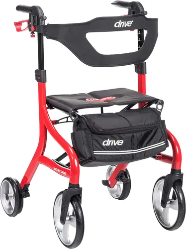 Vista 16 de Drive Medical Nitro Sprint - Andador plegable con asiento, ligero, para estatura estándar, con ruedas grandes, plegable, color negro