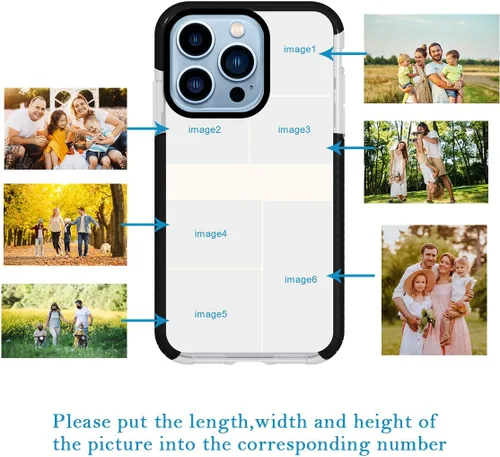 Vista 2 de Funda de teléfono personalizada para iPhone 16, 15, 14, 13, 12, 11 Pro Max Plus, collage de fotos personalizadas con múltiples imágenes, resistente