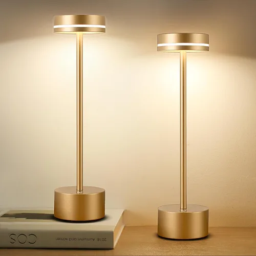 Vista 9 de Paquete de 2 lámparas de mesa LED inalámbricas recargables, lámpara de escritorio LED portátil de 5000 mAh, funciona con pilas, luz de mesa