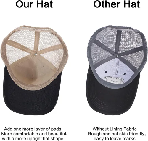 Vista 5 de Gorra de béisbol bordada ajustable para hombre, gorra de béisbol bordada con malla transpirable, parche cuadrado, gorras para mujer