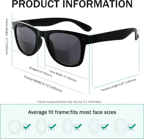 Vista 3 de Eyekepper Gafas de sol bifocales clásicas para mujer, paquete de 5