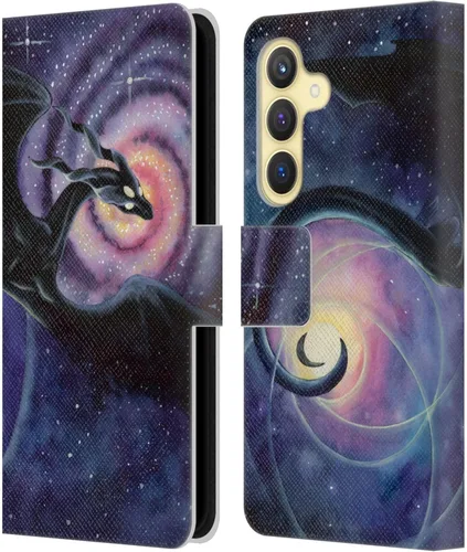 Vista 305 de Head Case Designs Officially Licensed Carla Morrow Galactic Entrancement Dragons Leather Wallet Case Compatible with Samsung Galaxy A07 4G