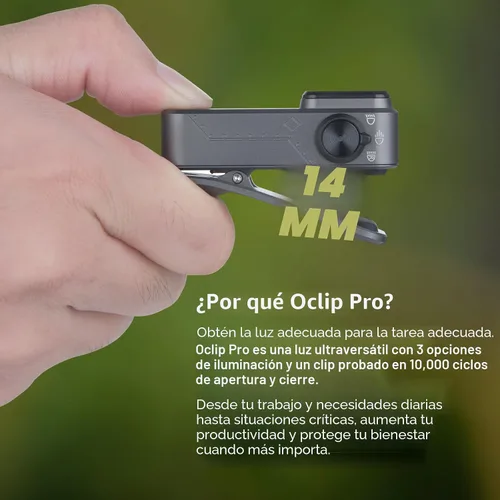 Vista 7 de OLIGHT Oclip Pro - Linterna recargable EDC con clip, Phantom Squadron Red Light, 500 Lumens Floodlight, Spotlight, Pocket-Sized, USB-C Charging