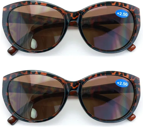 Vista 5 de 2 pares de lentes de sol de lectura bifocales para mujer Cateye Vintage Jackie Oval