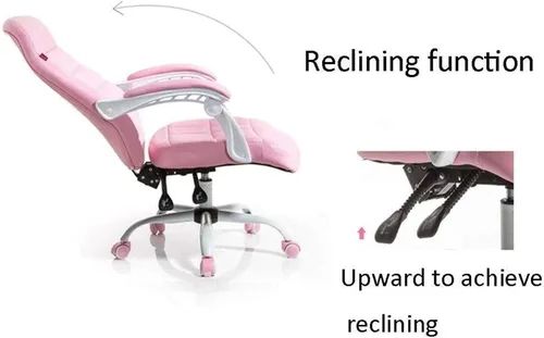 Vista 3 de Silla de computadora para videojuegos, silla de red de corazón para niña, silla roja con diseño de princesa, silla giratoria