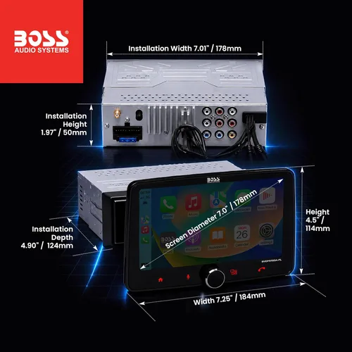 Vista 5 de BOSS Audio Systems BVCP9700A-FL Estéreo de automóvil DIN inalámbrico Apple CarPlay, Android Auto, pantalla táctil de 7 pulgadas, Bluetooth, receptor