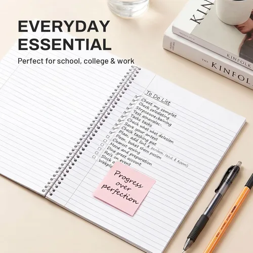 Vista 7 de SUNEE Spiral Notebook, 2-Subject, College Ruled Paper, 6" x 9-1/2", 80 Sheets, Spiral Notebooks for School, Black