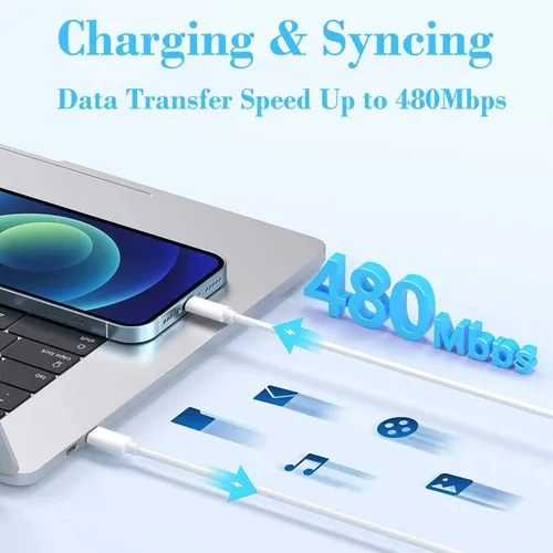 Vista 4 de DelTucci Cargador para iPhone de Carga Rápida, Bloque de Carga USB C de Pared con Enchufe de Viaje y Cable Rápido USB C a Lightning Compatible