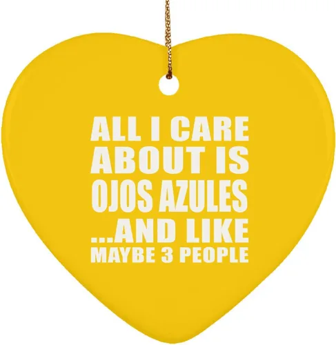 Vista 3 de Designsify Christmas Tree Decoration, All I Care About Is Ojos Azules, Heart Ornament Blue, Gifts for Birthday Anniversary Valentines Mom Mothers