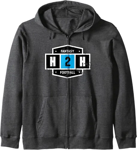 Vista 5 de H2H Fantasy Football - Sudadera con capucha con cremallera, Negro