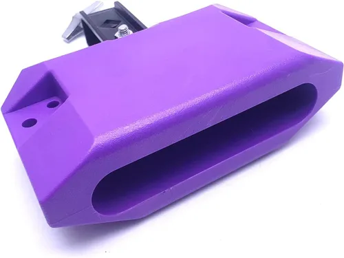 Vista 3 de Jam Drum Block - Bloque de percusión de 5.9 pulgadas, instrumento musical de plástico con montaje de 3 caras, paso medio (morado)