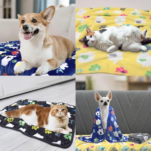 Vista 7 de Rezutan 1 paquete de 3 mantas para perros grandes, 41x31 pulgadas para mantas suaves y mullidas para mascotas y gatos de tamaño mediano, reversibles