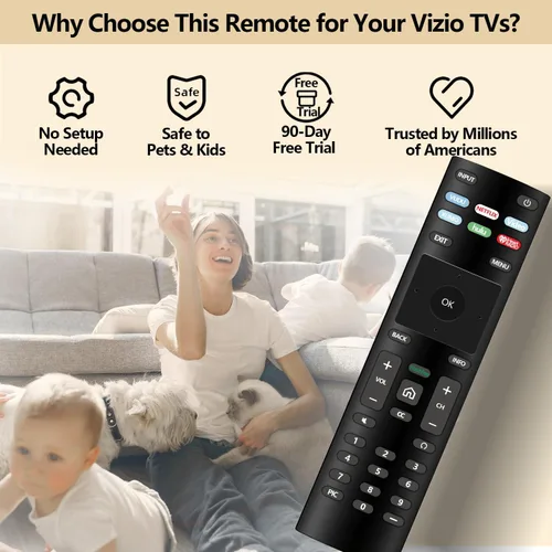 Vista 6 de Universal para control remoto Vizio TV, control remoto de repuesto para televisores inteligentes Vizio.