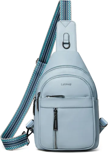 Vista 12 de LATMAP 7L Bolsa de Cintura para Hombres y Mujeres Mochila de Cadera Riñonera Bandolera Bolso de Hombro Cinturón de Viaje Bolso de Mano de PU Cuero