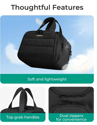 Vista 6 de BAGSMART Bolsa de Aseo de Viaje, Bolsa de Aseo Resistente para Mujeres, Bolsas de Aseo Ampliamente Abiertas y Esponjosas para Viajar, Organizador
