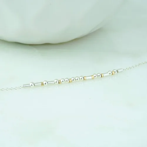 Vista 6 de Happy Golden Birthday Morse Code Necklace Gift Friend Bestie Christmas Gift