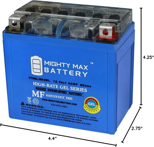 Vista 9 de Mighty Max Battery YTX5L-BS - Batería de gel para Yamaha 90 YFM90R Raptor 2009-2013