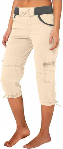 Vista 28 de Pantalones capri tipo cargo para mujer, ligeros, de secado rápido, atléticos, para verano, casuales, con bolsillos