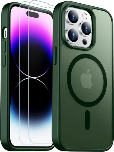 Vista 63 de SPIDERCASE Funda magnética translúcida diseñada para iPhone 11, con 2 protectores de pantalla de vidrio templado, antihuellas, para iPhone 11 de 6.1