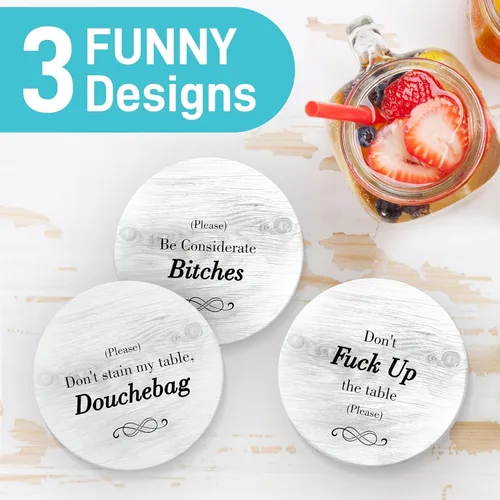 Vista 4 de Posavasos divertidos, regalos perfectos de elefante blanco, regalos únicos para mujeres y hombres, regalos geniales para amigos, regalos secretos