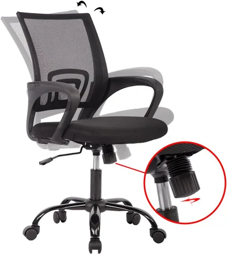Vista 2 de Silla de oficina ergonómica de malla con respaldo medio, 3