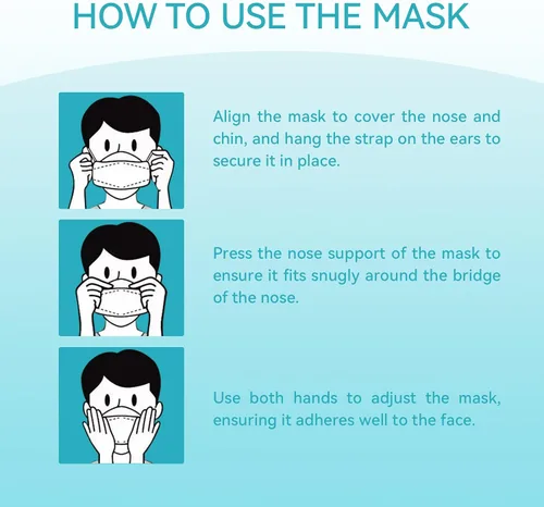 Vista 7 de 60pcs KF94 Mask,disposable Masks,4 Layers Protection Filter Efficiency>95%,highly Elastic Ear Strap,breathable
