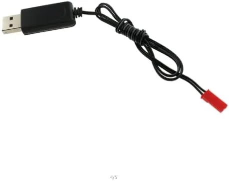 Vista 4 de Cable de carga USB JST Plug 3.7V Cable de carga USB macho JST enchufe a conector USB Cargador de batería de litio para RC Aviones Helicóptero