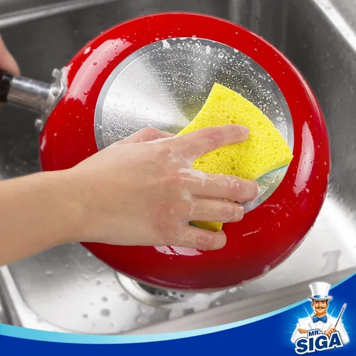 Vista 6 de MR.SIGA Esponja exfoliante de celulosa resistente, esponja de doble cara para lavar platos para cocina, paquete de 12