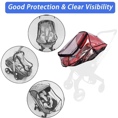 Vista 2 de Funda para cochecito de bebé, para asiento de automóvil, compatible con asiento de coche Doona, protector contra el clima, funda de lluvia