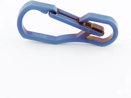 Vista 8 de Llavero de titanio multiherramientas con rodamiento máximo de 110.2 lbs llavero para senderismo, camping al aire libre (azul)
