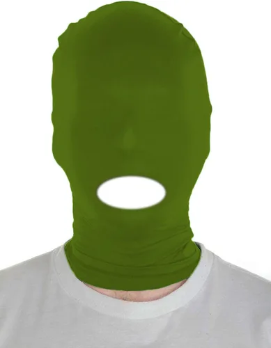 Vista 12 de Sheface Máscara con capucha de boca abierta de elastano para hombre y mujer, disfraz de cosplay de Halloween Negro