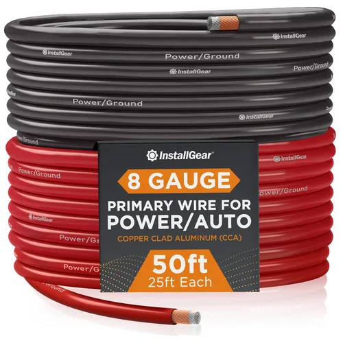 Vista 24 de InstallGear Cable de tierra de cobre calibre 1/0 (50 pies) de aluminio recubierto de cobre CAA - Cable automotriz primario, potencia