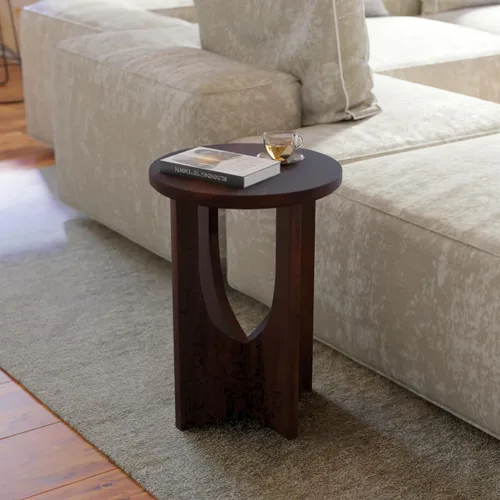 Vista 21 de Relso Aurora - Mesita de noche de madera maciza con estante abierto, mesa de noche con acabado negro, mesa auxiliar para dormitorio, sala de estar