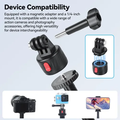 Vista 3 de UTEBIT 59'' Telescopic Selfie Stick with Tripod, Enhanced 4-Leg Steady Base