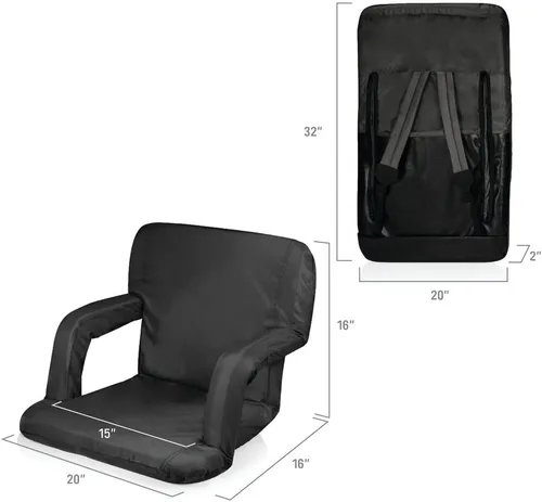 Vista 3 de Arkansas Razorbacks - Asiento reclinable portátil Ventura, (negro)