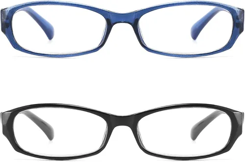 Vista 7 de Gafas de Bloqueo de Luz Azul para Mujeres - 2 Pares Lentes de Computadora Ligeros Anti-reflejos de Pantalla Azul Gafas de Calidad Azul/Negro