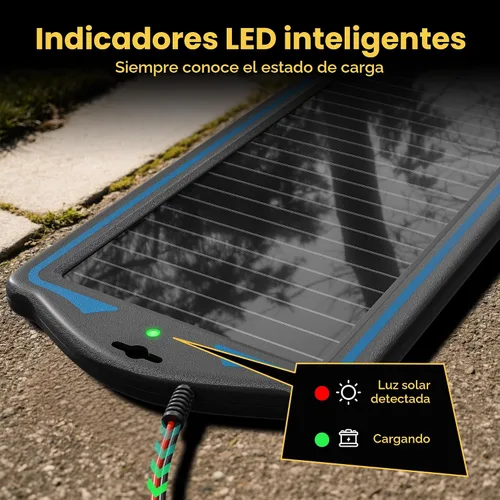 Vista 5 de Carga de batería solar de 12 V: kit de panel solar portátil impermeable – Cargador de goteo de mantenimiento de batería – con controlador de carga